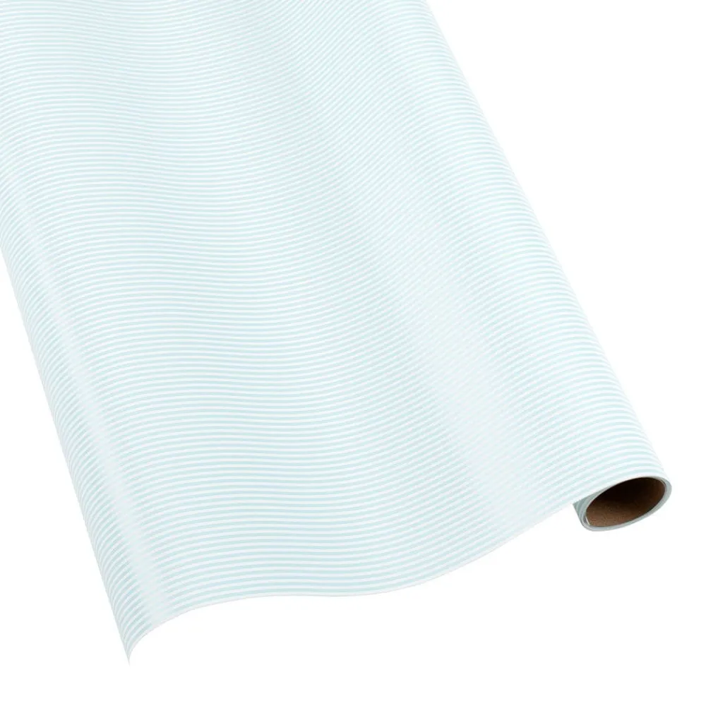 Caspari Baby Shower|Wrapping Paper|Oxford Stripe Gift Wrapping Paper in Robin's Egg Blue - 30" x 8' Roll