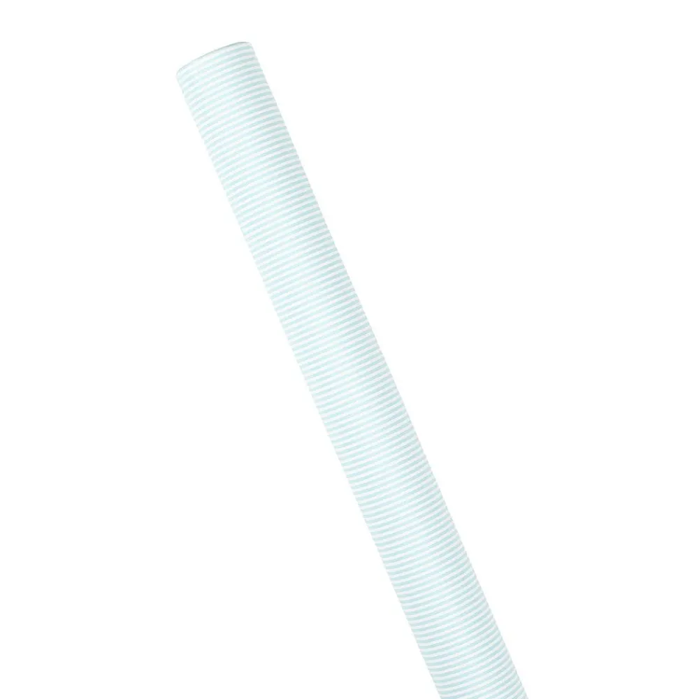 Caspari Baby Shower|Wrapping Paper|Oxford Stripe Gift Wrapping Paper in Robin's Egg Blue - 30" x 8' Roll