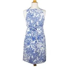 Caspari Kitchen Essentials|Pagoda Toile Blue & White Aprons - 1 Apron
