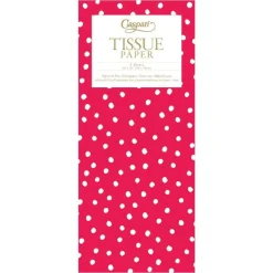 Caspari Christmas TIssue Paper|Painted Dots Tissue Paper in Red - 4 Sheets Included