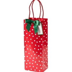 Caspari Christmas Gift & Bottle Bags|Gift & Bottle Bags|Painted Dots Wine & Bottle Gift Bag - 1 Each