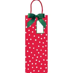 Caspari Christmas Gift & Bottle Bags|Gift & Bottle Bags|Painted Dots Wine & Bottle Gift Bag - 1 Each