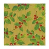 Caspari Paper Luncheon Napkins|Painted Holly Gold Recycled Luncheon Napkins - includes 20 Luncheon Napkins