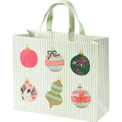 Caspari Christmas Gift & Bottle Bags|Gift & Bottle Bags|Painted Ornaments Large Gift Bag - 1 Each