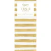Caspari Christmas TIssue Paper|Tissue Paper|Painted Stripe Tissue Paper in Gold & White - 4 Sheets Included