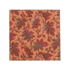 Caspari Paper Cocktail Napkins|Paisley Leaves Coral Cocktail Napkins - includes 20 Cocktail Napkins