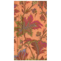 Caspari Paper Guest Towels|Paisley Leaves Coral Guest Towels - includes 15 Guest Towels