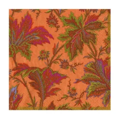 Caspari Paper Luncheon Napkins|Paisley Leaves Coral Luncheon Napkins - includes 20 Luncheon Napkins