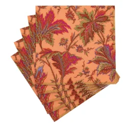 Caspari Paper Luncheon Napkins|Paisley Leaves Coral Luncheon Napkins - includes 20 Luncheon Napkins