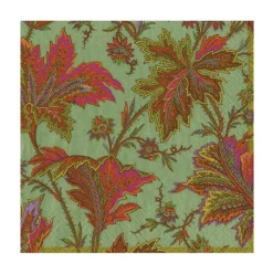Caspari Paper Luncheon Napkins|Paisley Leaves Sage Green Luncheon Napkins - includes 20 Luncheon Napkins