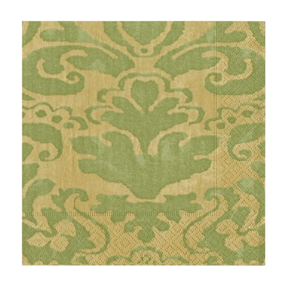 Caspari Christmas Napkins|Paper Luncheon Napkins|Palazzo Paper Luncheon Napkins in Moss Green - 20 Per Package