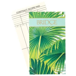 Caspari Bridge|Palm Fronds Bridge Gift Set - 2 Playing Card Decks & 2 Score Pads