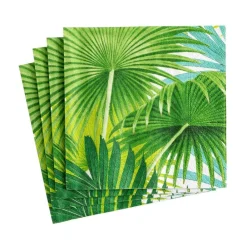 Caspari Mother'S Day|Paper Cocktail Napkins|Palm Fronds Paper Cocktail Napkins in White - 20 Per Package