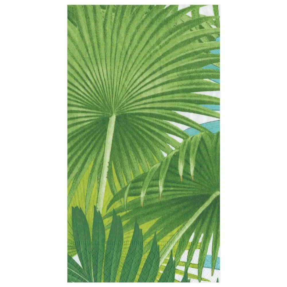 Caspari Mother'S Day|Paper Guest Towels|Palm Fronds Paper Guest Towel Napkins in White - 15 Per Package