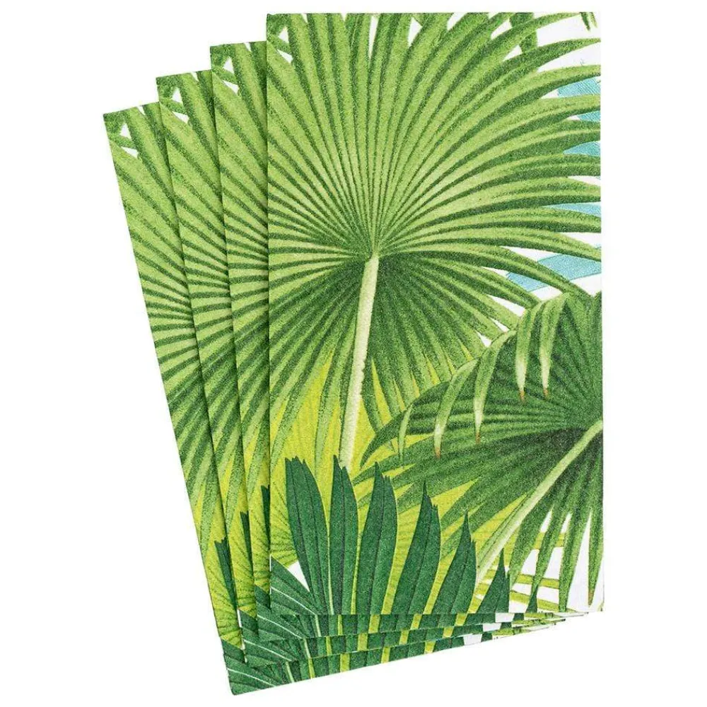 Caspari Mother'S Day|Paper Guest Towels|Palm Fronds Paper Guest Towel Napkins in White - 15 Per Package