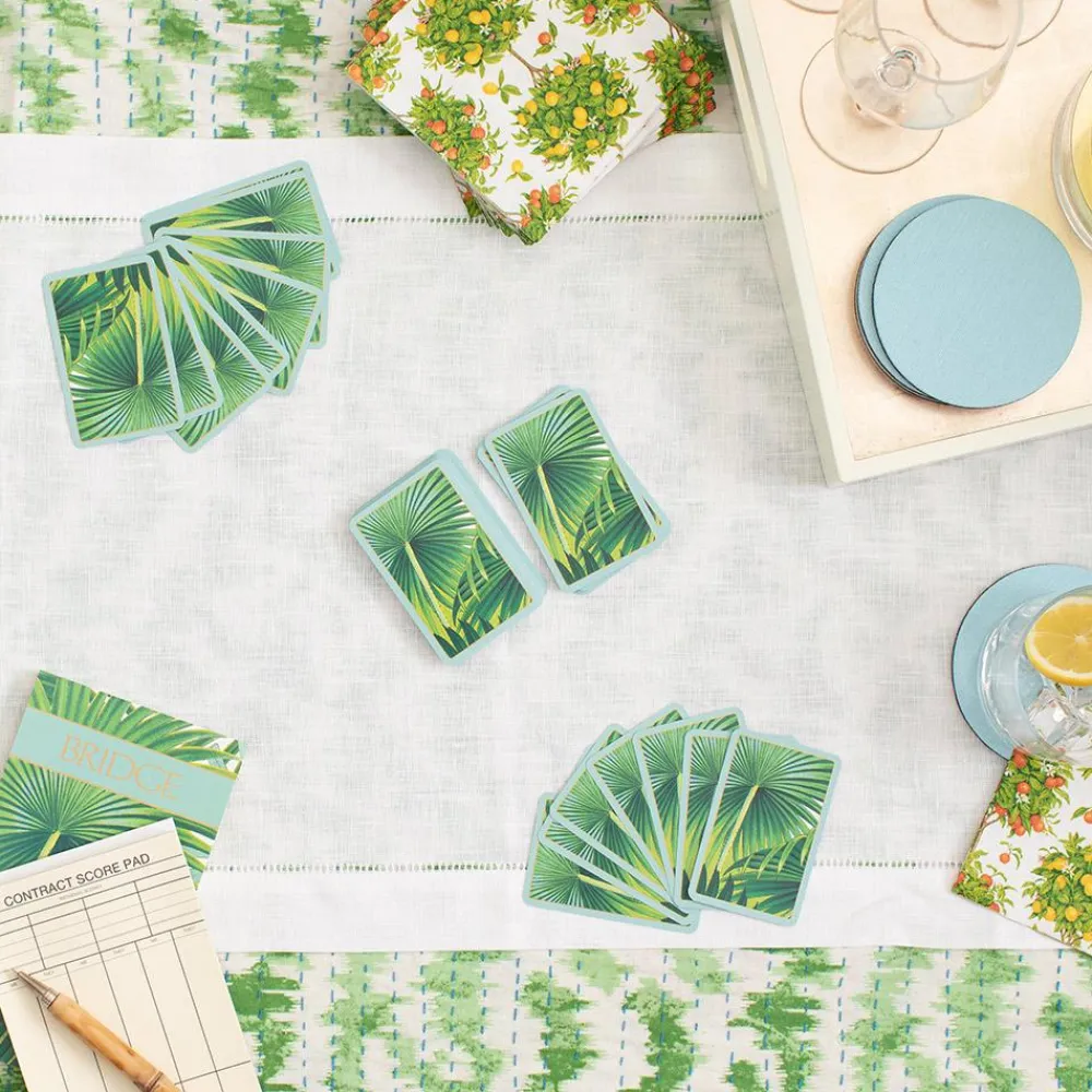 Caspari Playing Cards|Bridge|Palm Fronds Playing Cards - 2 Decks Included