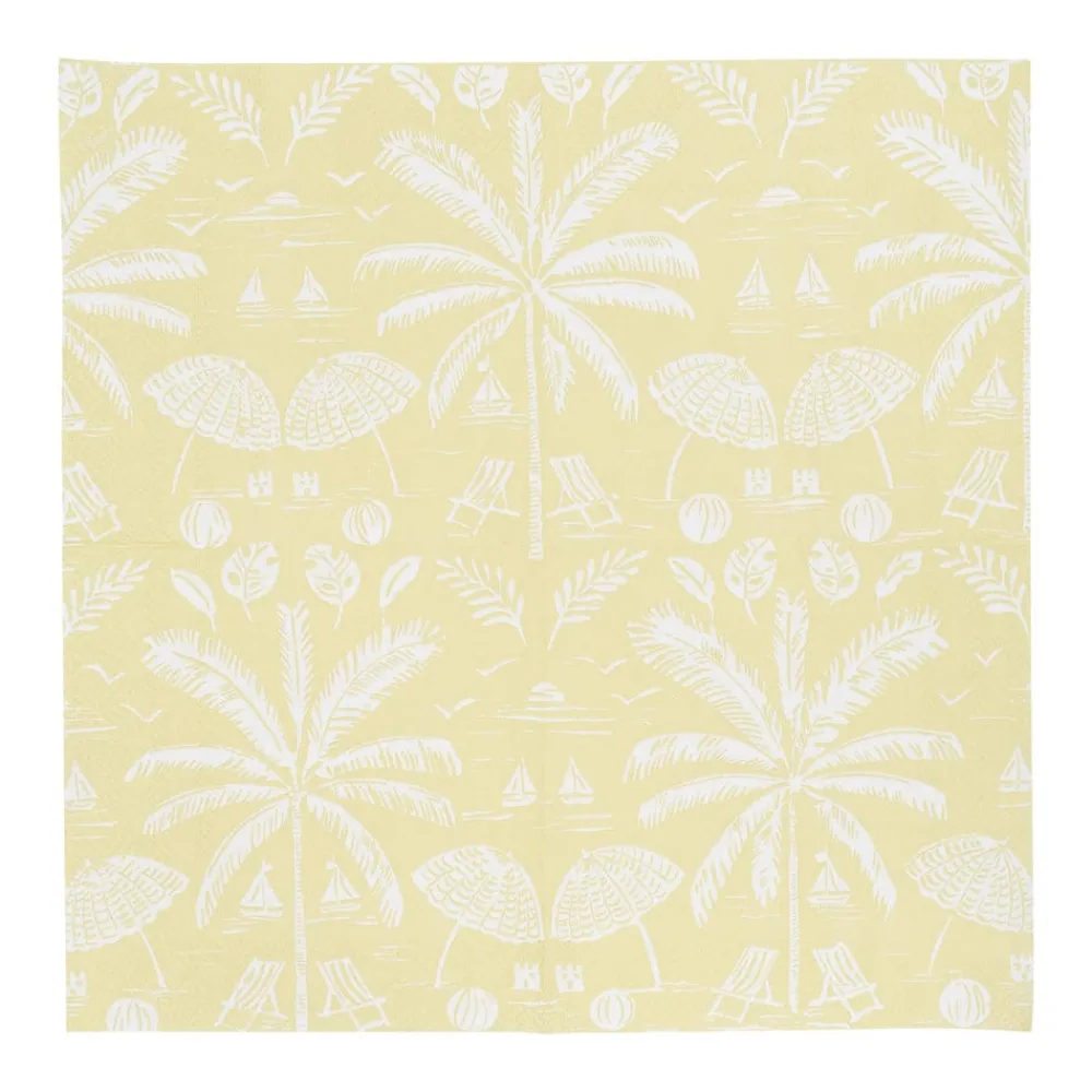 Caspari Paper Cocktail Napkins|Palms And Parasols Key Lime Cocktail Napkins - 20 Per Package
