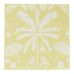 Caspari Paper Luncheon Napkins|Palms And Parasols Key Lime Luncheon Napkins - 20 Per Package