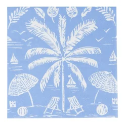 Caspari Paper Luncheon Napkins|Palms And Parasols Ocean Luncheon Napkins - 20 Per Package