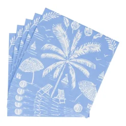 Caspari Paper Luncheon Napkins|Palms And Parasols Ocean Luncheon Napkins - 20 Per Package