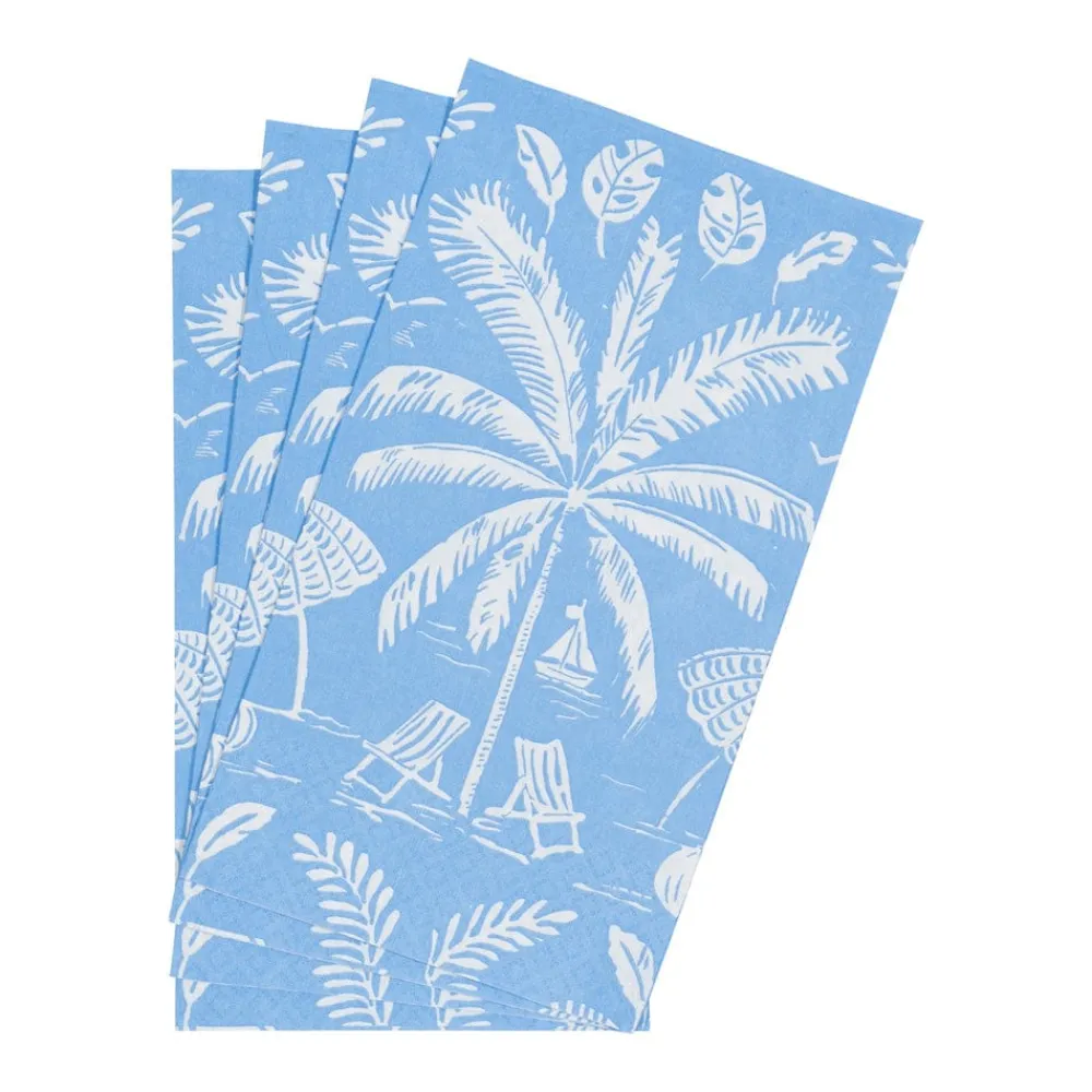Caspari Paper Guest Towels|Palms And Parasols Ocean Guest Towel Napkins - 15 Per Package