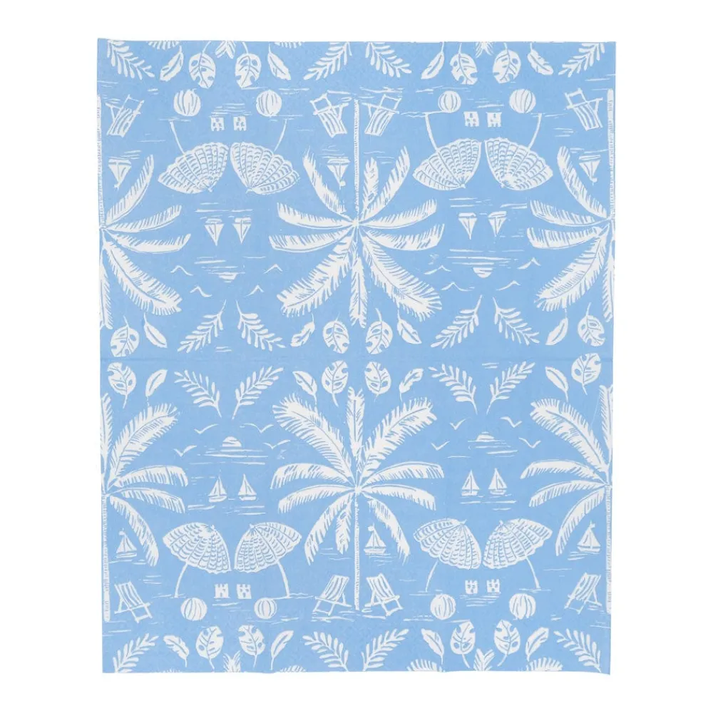 Caspari Paper Guest Towels|Palms And Parasols Ocean Guest Towel Napkins - 15 Per Package