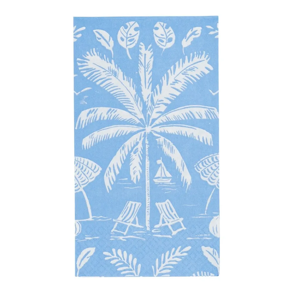Caspari Paper Guest Towels|Palms And Parasols Ocean Guest Towel Napkins - 15 Per Package