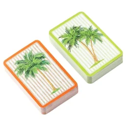 Caspari Bridge|Palms Bridge Gift Set - 2 Playing Card Decks & 2 Score Pads