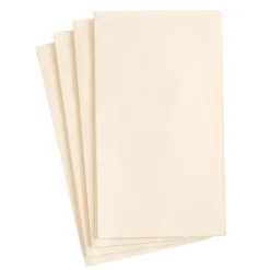 Caspari Christmas Napkins|Bridal Shower|Paper Linen Solid Guest Towel Napkins in Ivory - 12 Per Package