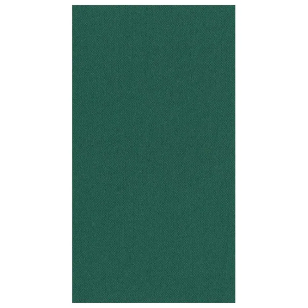 Caspari Christmas Napkins|Graduation Celebration|Paper Linen Solid Guest Towel Napkins in Hunter Green - 12 Per Package