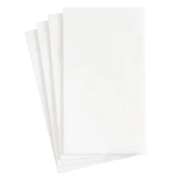 Caspari Christmas Napkins|Bridal Shower|Paper Linen Solid Guest Towel Napkins in White - 12 Per Package