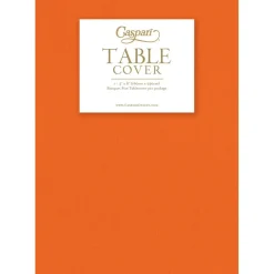 Caspari Table Linens|Paper Linen Solid Table Cover in Tangerine - 1 Each
