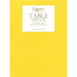 Caspari Bridal Shower|Table Linens|Paper Linen Solid Table Cover in Yellow - 1 Each