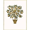 Caspari Christmas And Holiday Cards|Boxed Holiday Cards|Partridge in a Pear Tree Foil Embossed Large Boxed Christmas Cards - includes 10 Cards & Envelopes