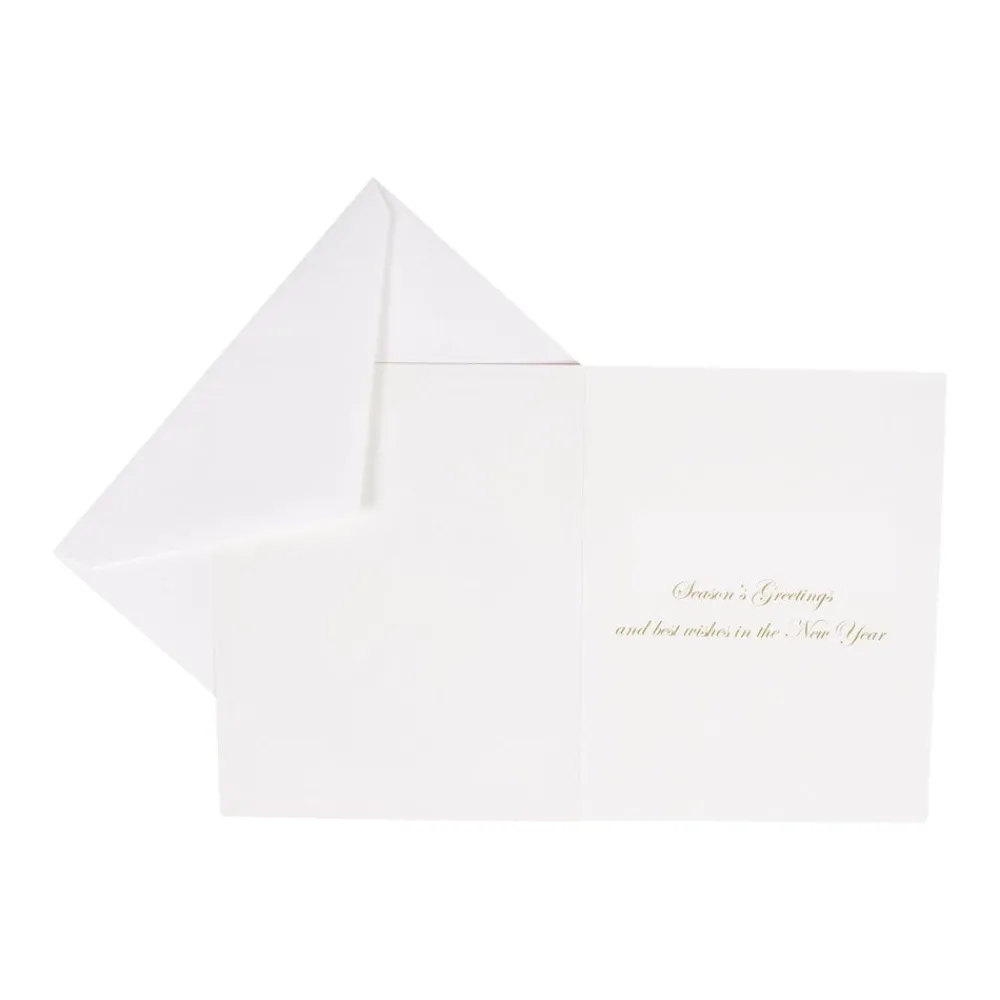 Caspari Christmas And Holiday Cards|Boxed Holiday Cards|Partridge in a Pear Tree Foil Embossed Large Boxed Christmas Cards - includes 10 Cards & Envelopes