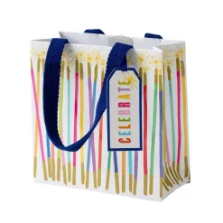 Caspari Birthday|Gift & Bottle Bags|Party Candles Small Square Gift Bag - 1 Each