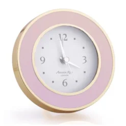 Addison Ross Pictures, Frames & Clocks|Pastel Pink Enamel & Gold Alarm Clock - 1 Each