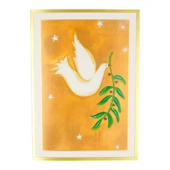 Caspari Christmas And Holiday Cards|Boxed Holiday Cards|Peace Dove With Holly Branch B-Size Boxed Christmas Cards - 15 Cards And Envelopes