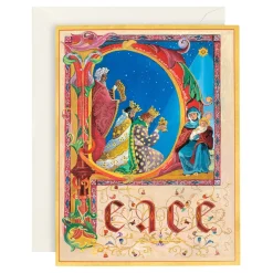 Caspari Christmas And Holiday Cards|Boxed Holiday Cards|Peace Illumination Large Boxed Christmas Cards - includes 15 Boxed Christmas Cards & Envelopes