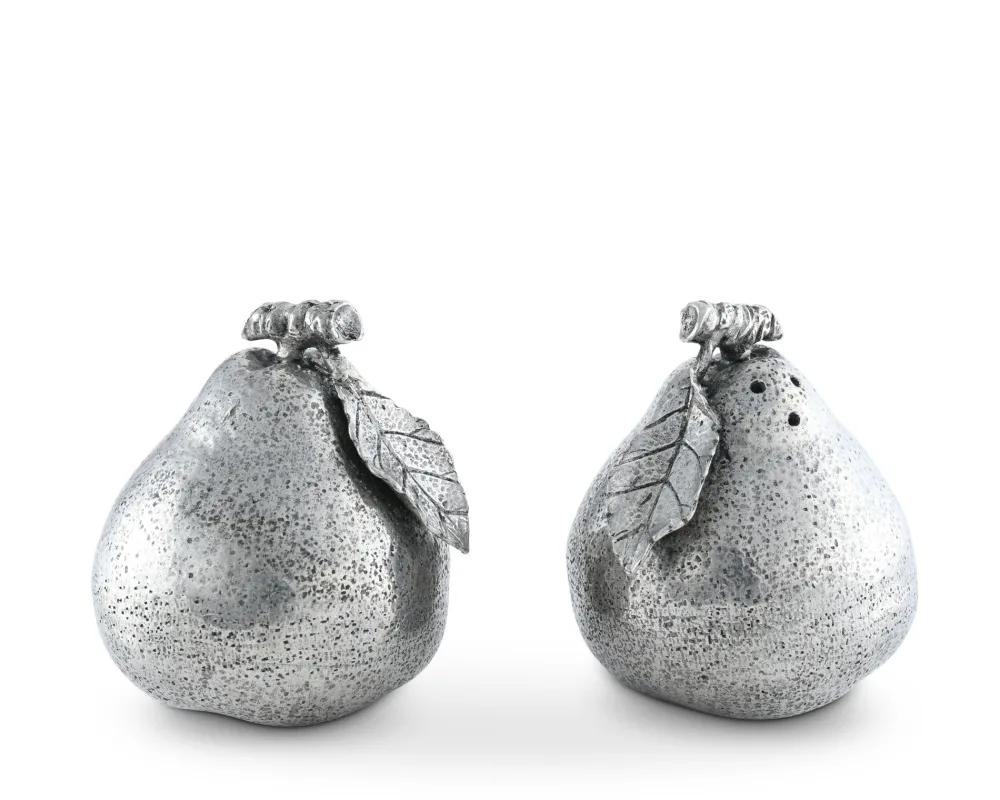 Vagabond House Engagement Party|Salt & Pepper Shakers|Pear with Leaf Salt & Pepper Set