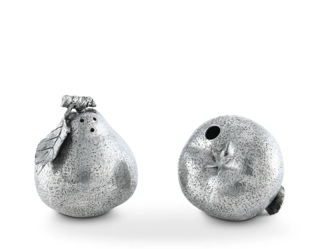 Vagabond House Engagement Party|Salt & Pepper Shakers|Pear with Leaf Salt & Pepper Set