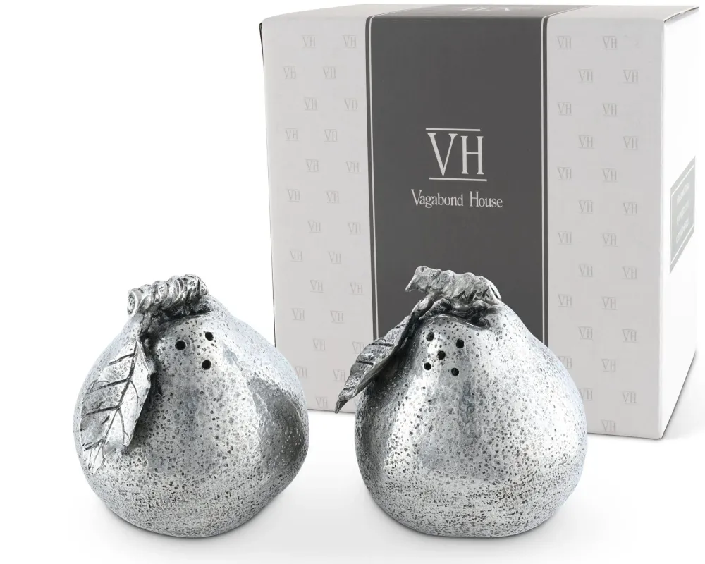 Vagabond House Engagement Party|Salt & Pepper Shakers|Pear with Leaf Salt & Pepper Set