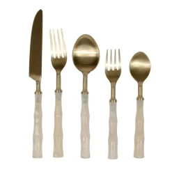 Caspari Engagement Party|New Year'S|Pearl Bamboo Handle 5 Piece Flatware