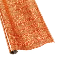 Caspari Christmas Wrapping Paper|Wrapping Paper|Pebble Foil Metallic Gift Wrapping Paper in Red & Gold - 30" x 6' Roll