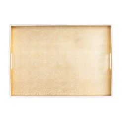 Caspari Lacquerware|Tailgates|Pebble Lacquer Large Rectangle Tray in Gold - 1 Each