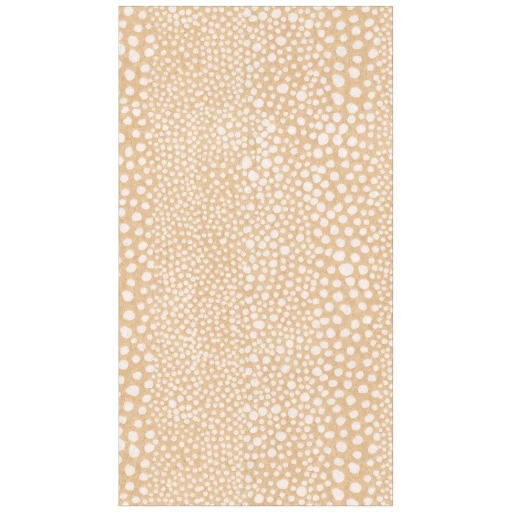 Caspari Graduation Celebration|Engagement Party|Pebble Paper Linen Guest Towels Napkins in Beige - 12 Per Package