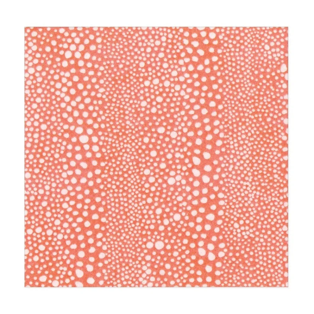Caspari Paper Luncheon Napkins|Pebble Paper Linen Luncheon Napkins in Coral - 15 Per Package