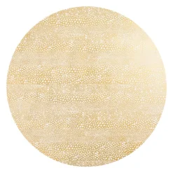 Caspari Lacquerware|Christmas Placemats & Coasters|Pebble Round Lacquer Placemat in Gold - 1 Each
