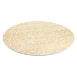 Caspari Lacquerware|Christmas Placemats & Coasters|Pebble Round Lacquer Placemat in Gold - 1 Each