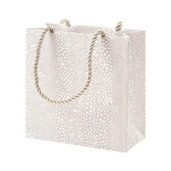 Caspari Christmas Gift & Bottle Bags|Engagement Party|Pebble Small Square Gift Bag in Grey - 1 Each